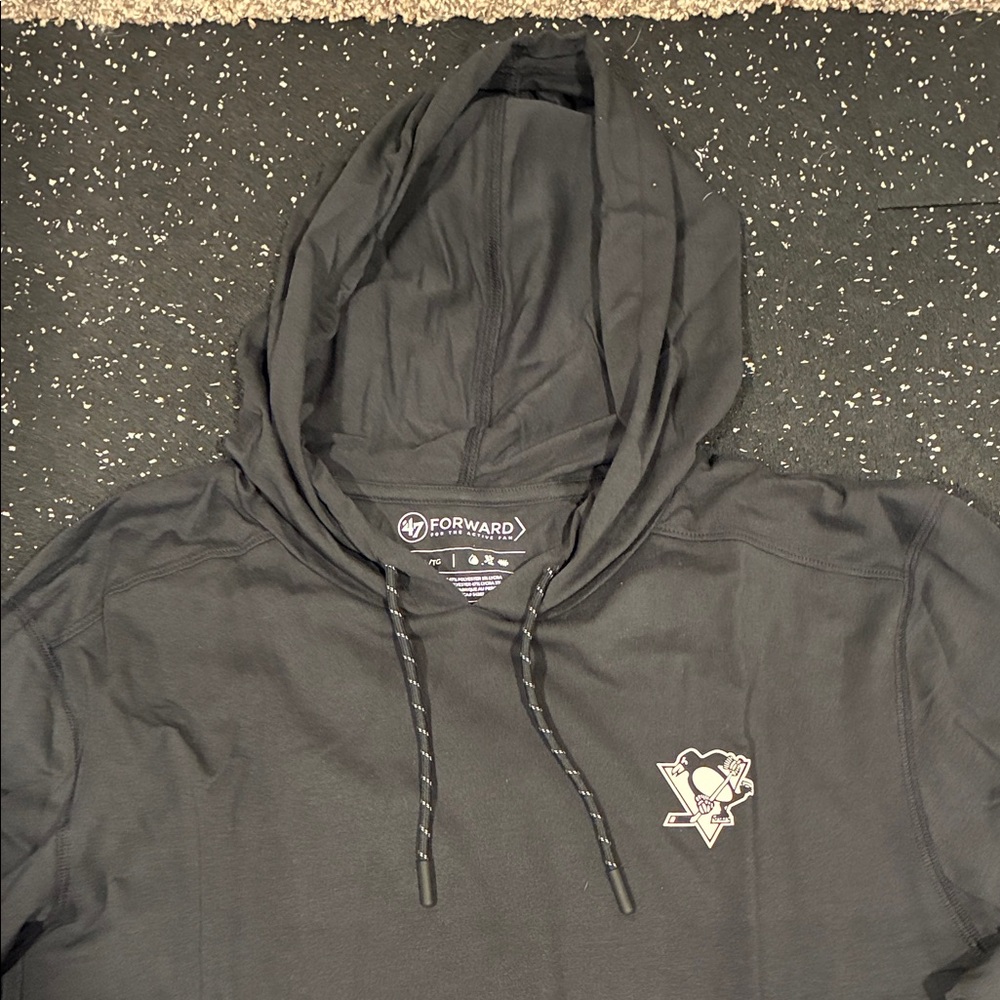 47 Black Hooded NHL Penguins Athletic Hoodie for Men